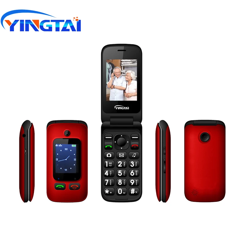 YINGTAI T22 3g MTK6276 GPRS MMS Большой кнопочный мобильный телефон для пожилых людей с двумя sim-картами и двойным экраном 2,4 дюйма