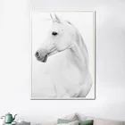 Настенная картина Белая лошадь, живопись на холсте, скандинавские постеры и искусственные картины на стену для гостиной, спальни, Декор