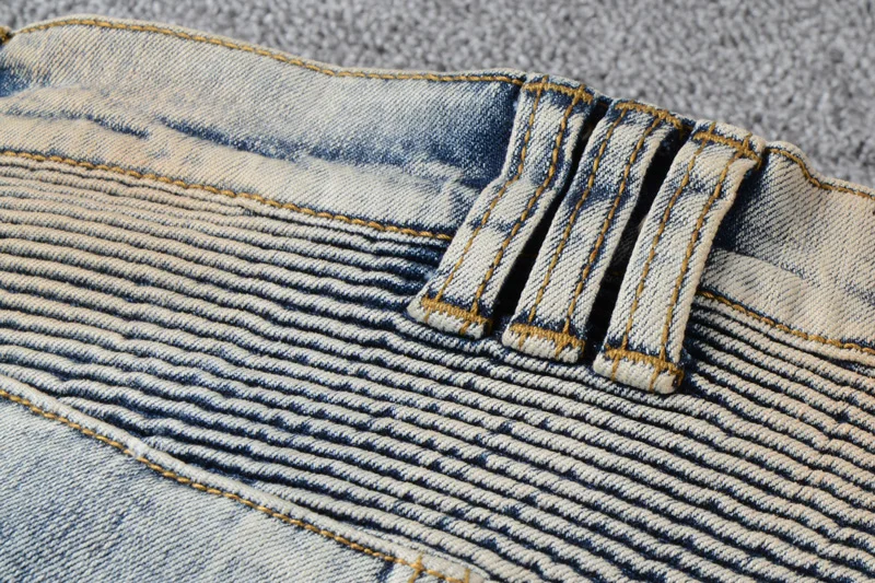 Высокая уличная мода мужские джинсы Ретро Промытые краски дизайнер Slim Fit соединенный внакрой деним брюки карго уличная моторный байкер джинсы Homme