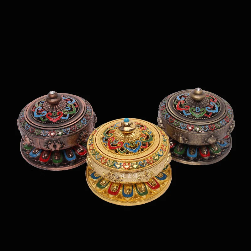 Тибет Буддизм ручная роспись восемь благоприятный горелка для благовоний в виде