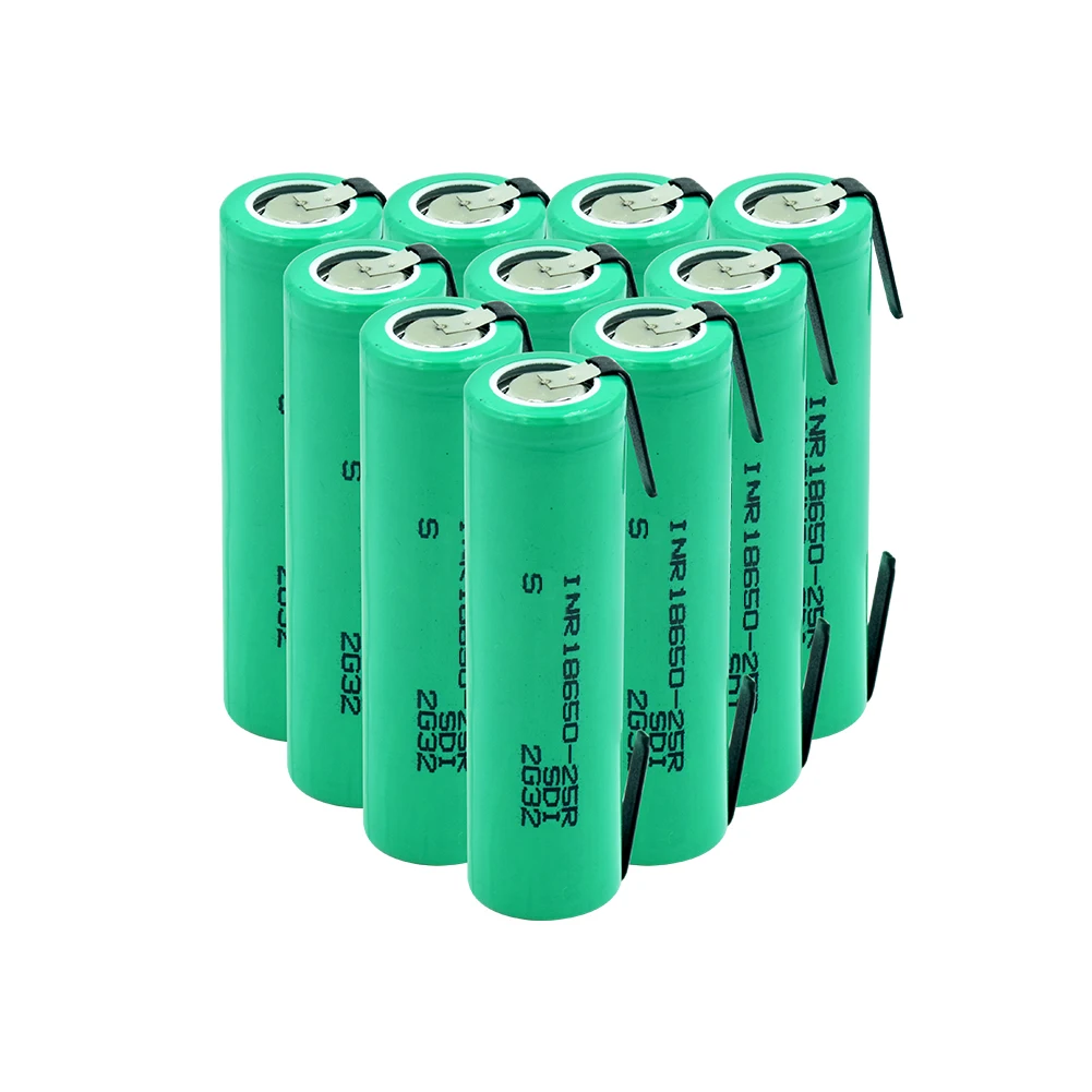 Высокая дренажная 20A INR 18650-25R литиевая батарея 3,7 V 2500mAh перезаряжаемый разряд, предназначенный для hg2 батарей+ DIY никель