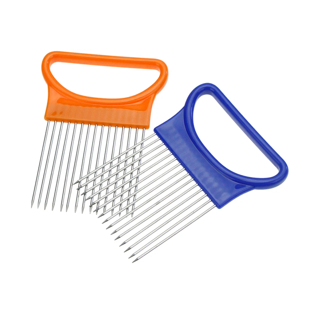 12-Prong Onion Holder Cutter Slicer with Plastic Handle for Tomato Vegetable Lemon Potato(Blue) | Дом и сад