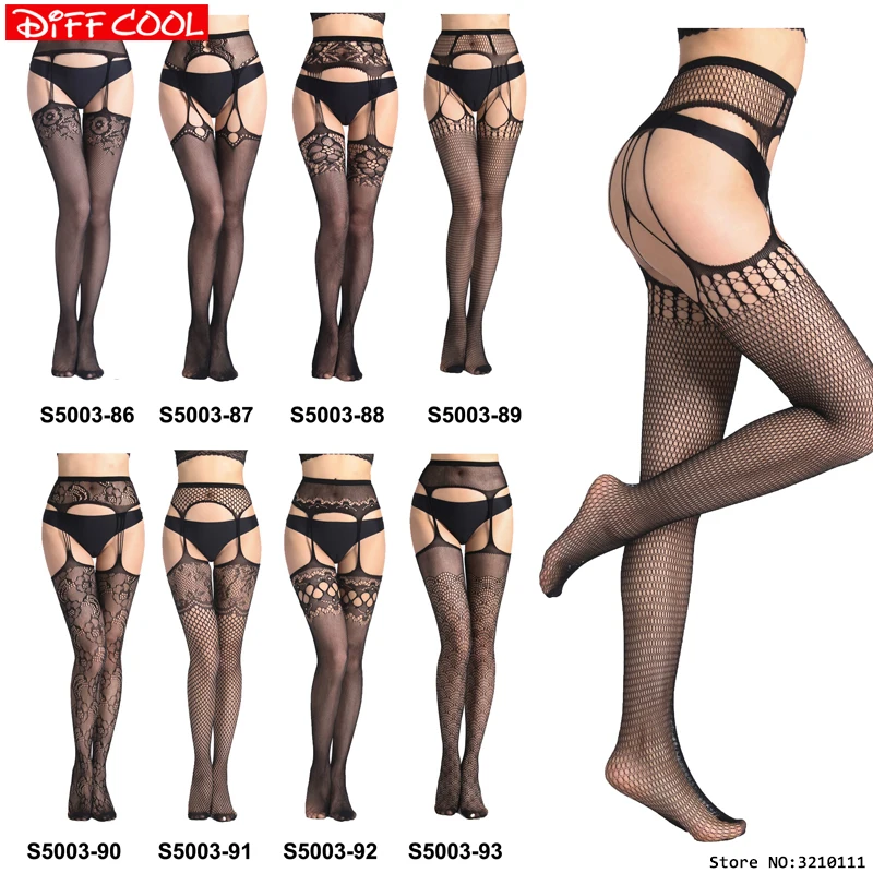 Women Sexy Transparent Slim Fishnet Pantyhose Club Party Net Holes Black Tights Thigh High Stockings Small/Middle/Big Mesh