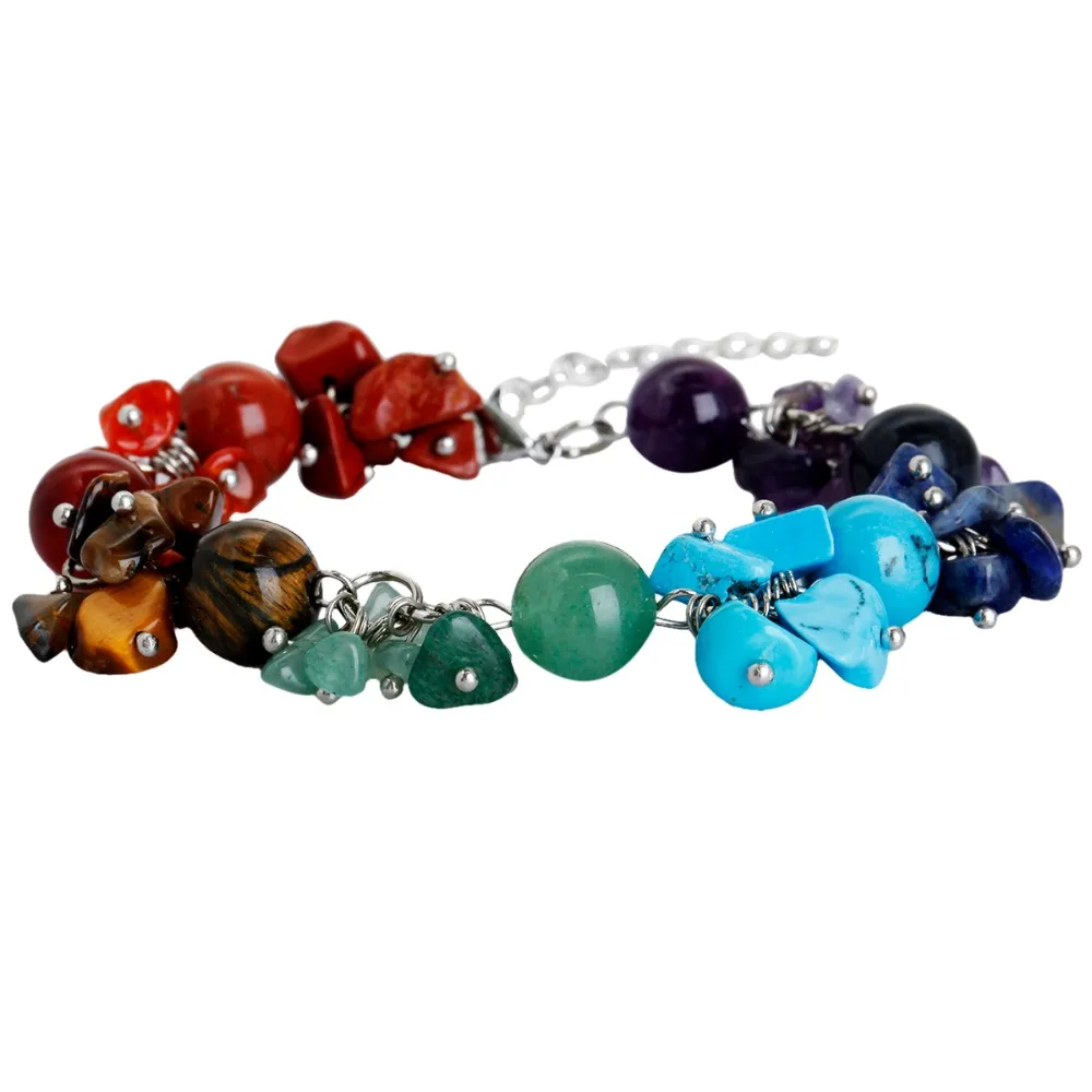 Браслет с 7 ЧИПАМИ чакр ручной работы SUNYIK лечебные кристаллы украшения для йоги