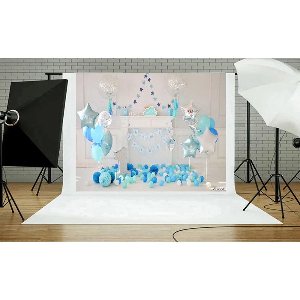Andoer 2 1*1 5 м/7*5 футов фон для первого дня рождения воздушный шар торт фотография