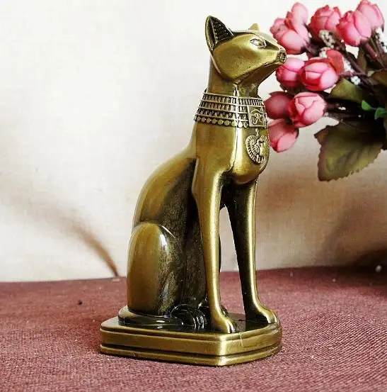 Новые винтажные бронзовые статуэтки кота Египта металлические поделки орнамент