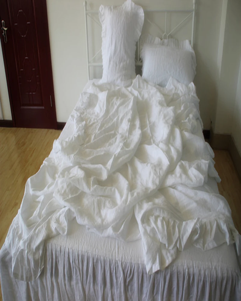 Комплект постельного белья из 3 предметов белье с оборками во французском стиле