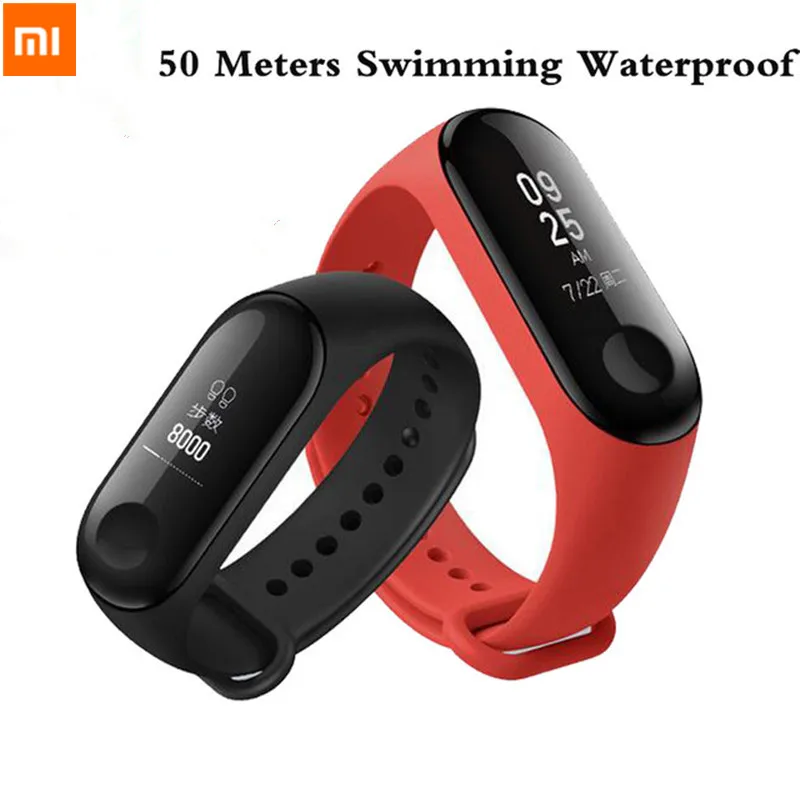 Оригинальный Смарт браслет Xiaomi Mi Band 3 OLED дисплей сенсорная панель пульсометр