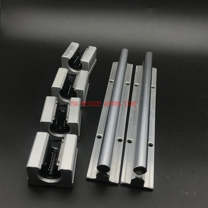 

2021 Hot Sale AXK Cnc Router Parts 12mm Linear Rail Sbr12 L 700mm Support Rails 2 Pcs + 4 Sbr12uu Blocks For Cnc For Shaft