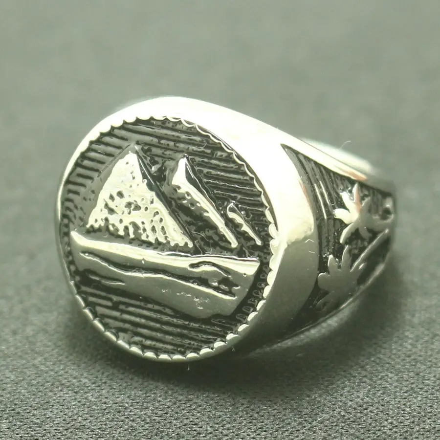 316L Stainless Steel Simple Sailboat Coconut Tree Round Ring Free Shipping | Украшения и аксессуары