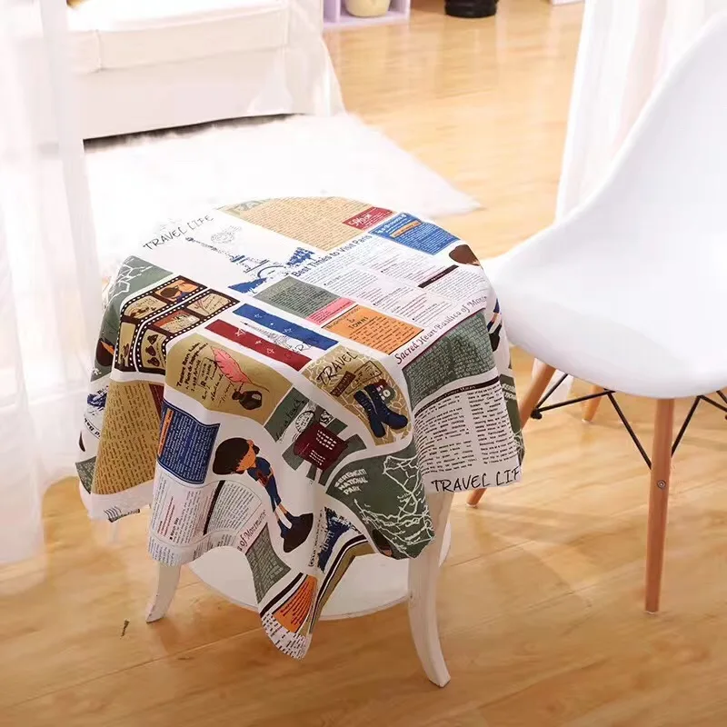 Домашняя скатерть из хлопка и льна квадратная на заказ с рисунком девушки|tablecloth