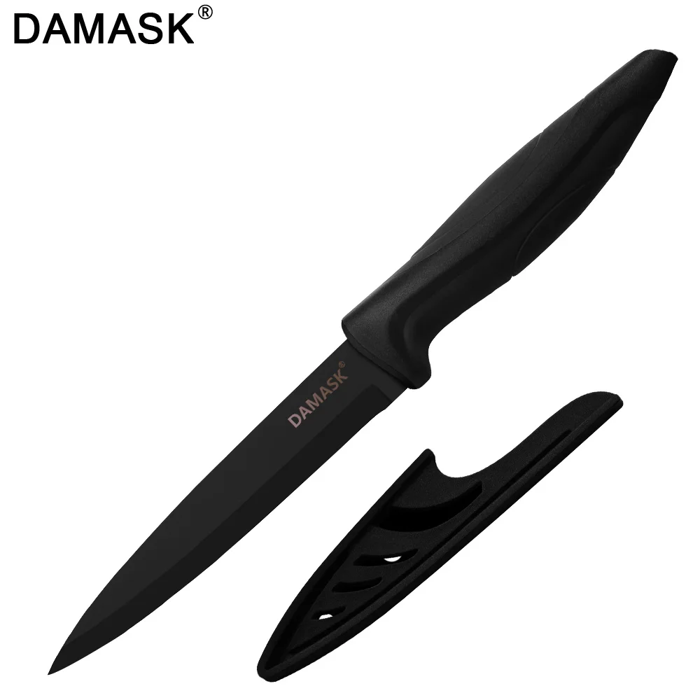 5 Inch Utility Дамасский профессиональный нож шеф-повара черные стальные кухонные ножи острый универсальный нож японские ножи Gyuto для резки мяса рыбы лука - Цвет: 5 Inch Utility