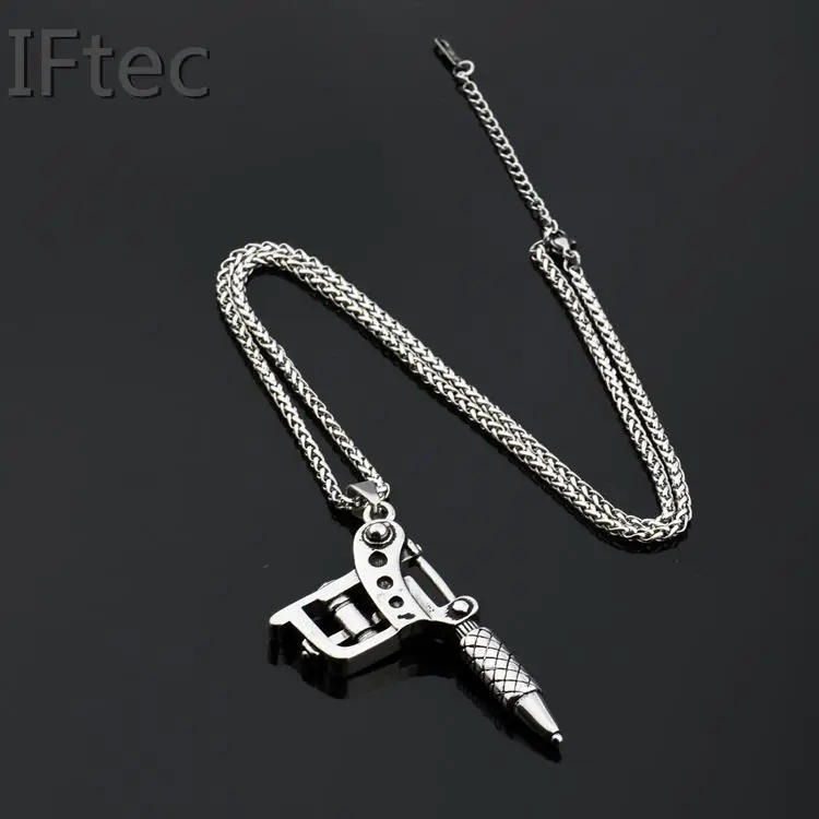 1 шт. Титан Мини татуировки пистолет Подвеска хип-хоп СТИЛИ кулон Цепочки и