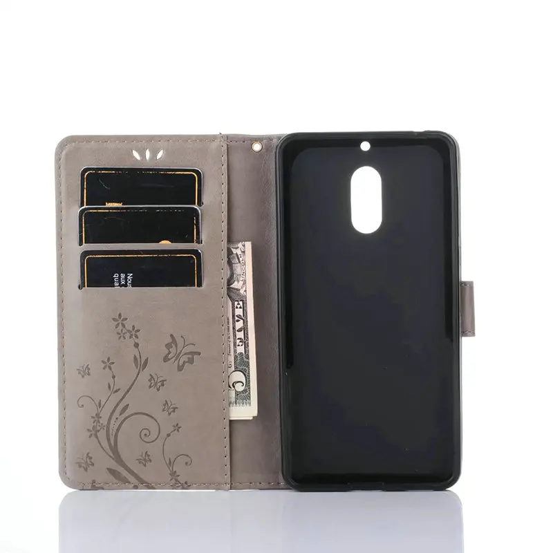 Чехол с подставкой и отделениями для карт Nokia Lumia 630 640 XL 650 730 830 850 N3 N5 N6 бабочка