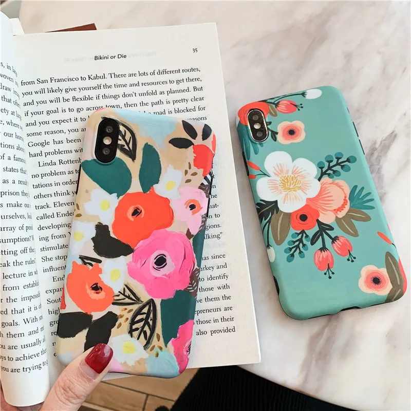 Цветной чехол с цветами для телефона iphone 6 6s 7 8 plus X чехлы XS Max XR модные красивые