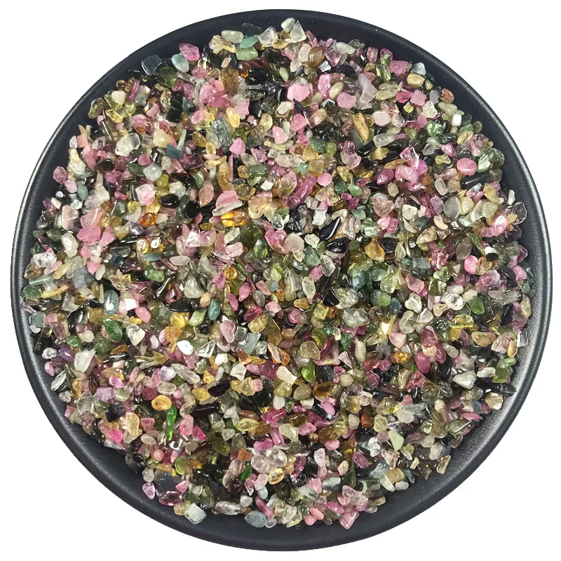 Натуральный турмалин кристалл кварц маленький гравий цветной минерал емкость
