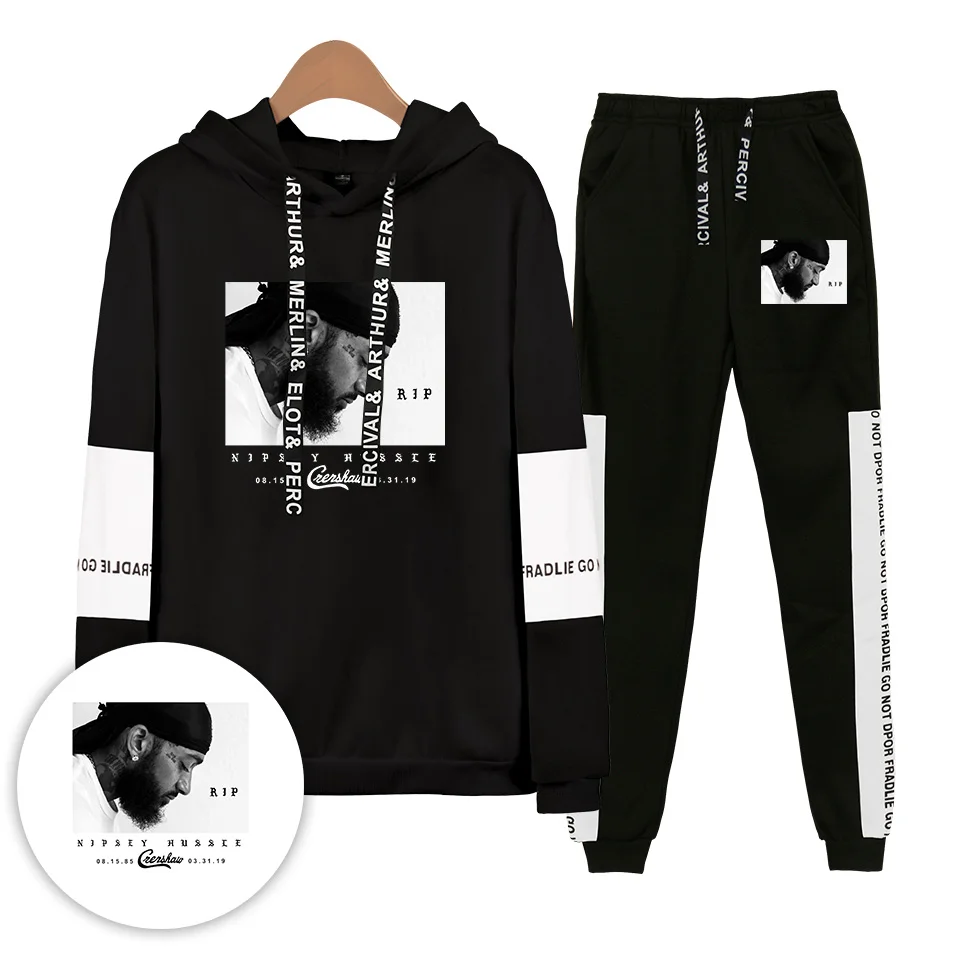 Спортивный костюм Nipsey Hussle для мужчин и женщин, трикотажные комплекты, повседневные толстовки в стиле хип-хоп, Зимние толстовки, комплект из двух предметов, одежда для бега