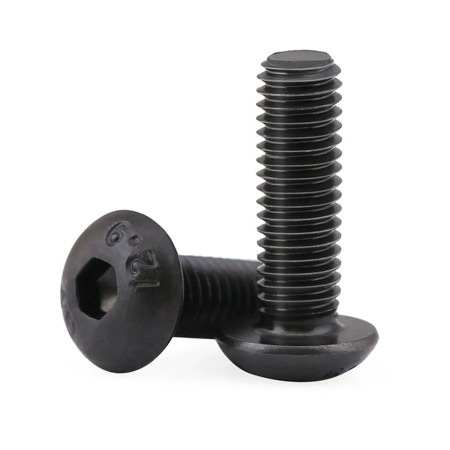 3-20Pcs DIN7380 Grade 12.9 M3 M4 M5 M6 M8 Series Black Hexagon Socket Head Screws Round Pan Cup | Обустройство дома