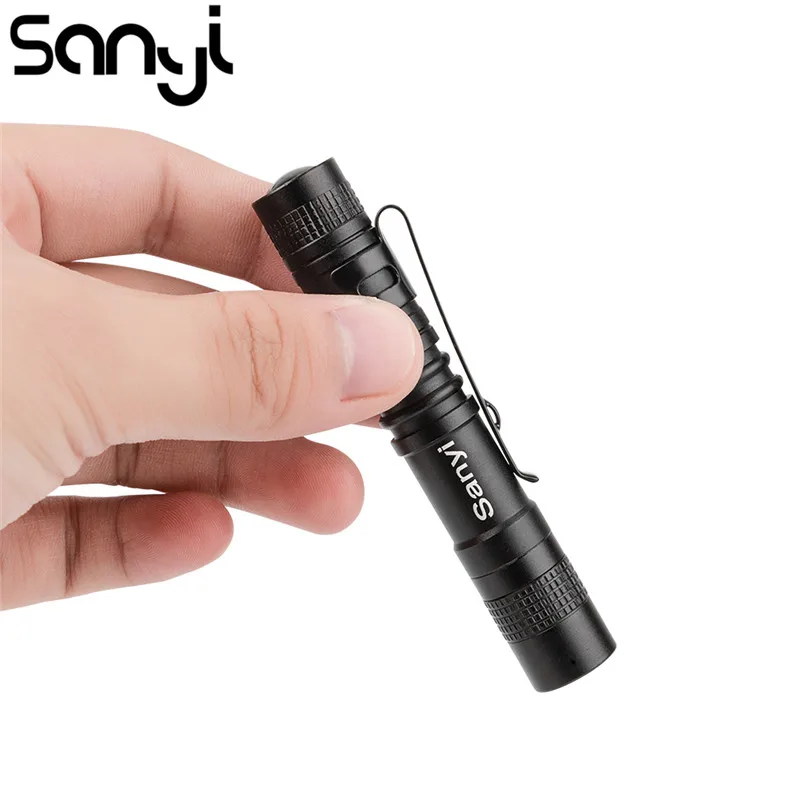 

SANYI Portable Mini Penlight XPE-R3 Q5 LED Flashlight Torch Pocket Light 1 Switch Modes Outdoor Camping Light For AAA battery