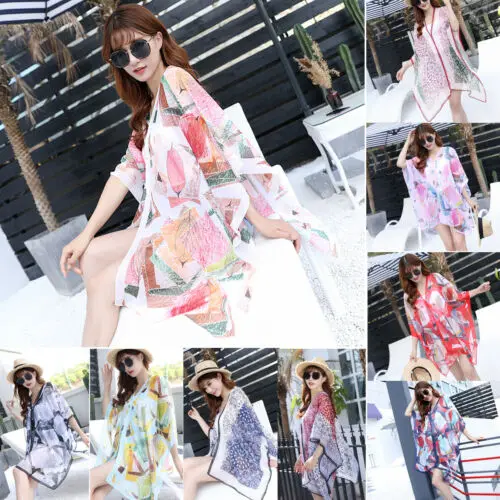 Женское бикини накидка купальник Пляжное платье макси юбка с запахом кимоно