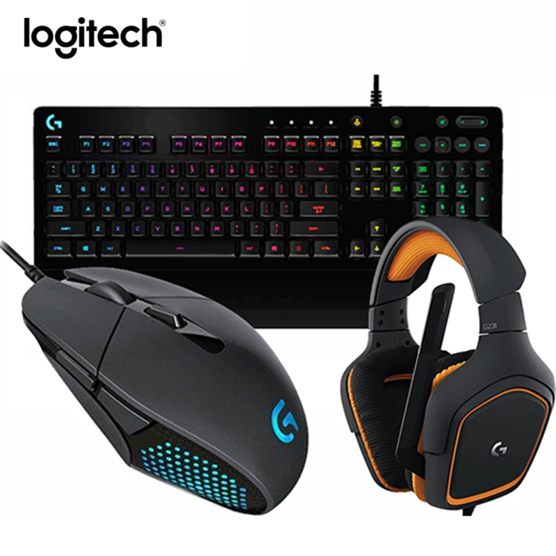 

Logitech G213 Gaming Mechanical keyboard teclado gamer klavye and Logitech G231 Prodigy Headset ,G302 Mouse Wired Game raton