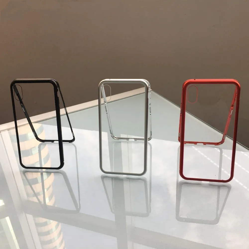 Оптовая продажа магнитного поглощения 360 металлический чехол для телефона IPhone XS