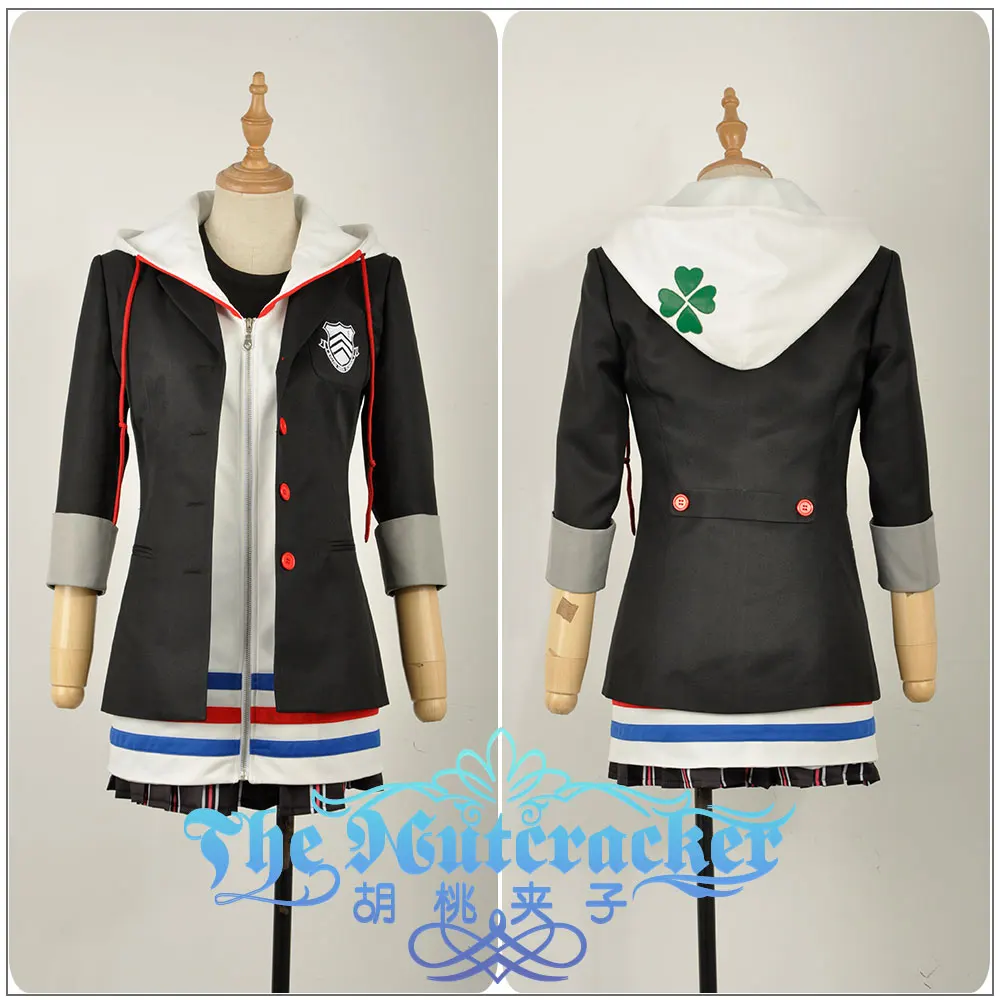 В наличии Persona 5 Anne Takamaki Косплей Костюм на заказ Белые толстовки черная куртка