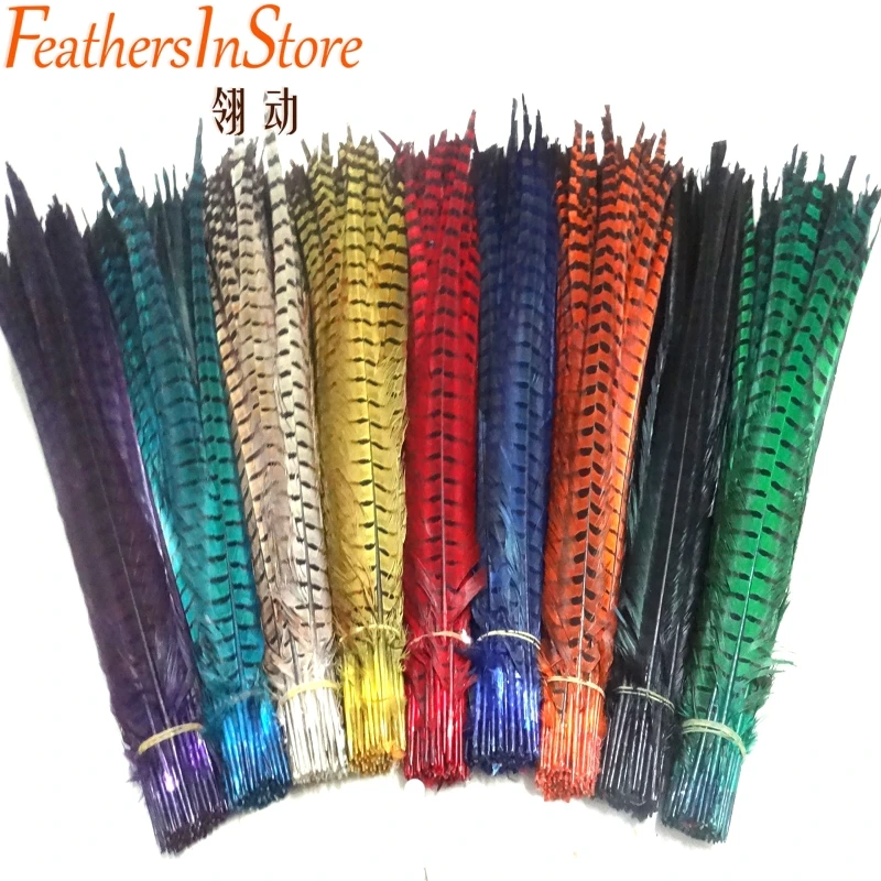 EMS Shipping 200 pcs 20 22inch Natural purple black orange green yellow pink royal blue turquoise Ringneck Pheasant Feather|ringneck pheasant