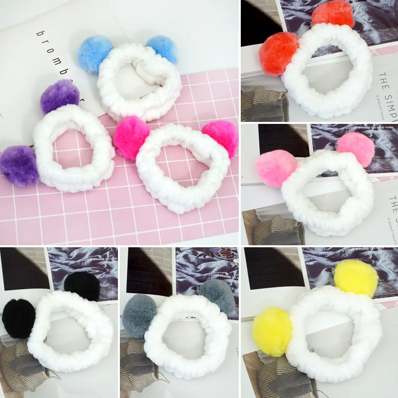 Cartoon cute panda Makeup Headbands for Washing Face Shower Spa Mask Soft and Sports makeup face Hair Bands Women Girl |