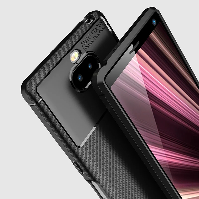 Чехол для телефона для sony Xperia 10 Plus, чехол 6,5 дюйма, Мягкий Силиконовый противоударный чехол для sony 10 Plus, чехол s из углеродного волокна