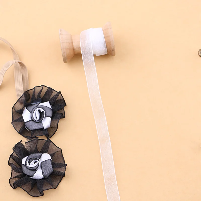 Двусторонняя сетчатая Марля 25 ярдов 1 см белая лента Декоративный букет одежда