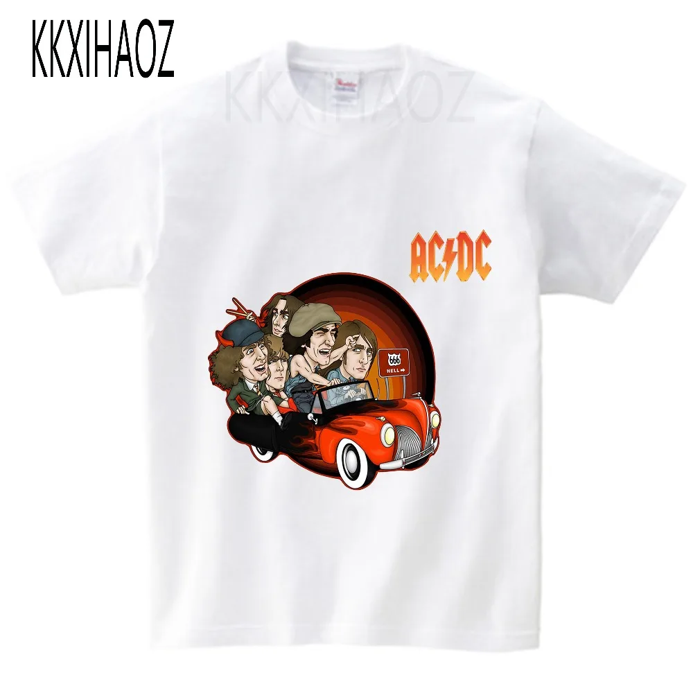 Новинка года, Camisetas AC/DC band rock, футболка, футболки с принтом acdc для мальчиков, Повседневная футболка, детский хлопковый топ с короткими рукавами в стиле хип-хоп