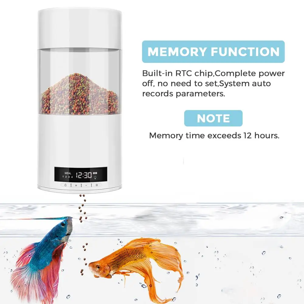 Fully Sealed Dry Box Automatic Feeding Fish Intelligent Timing Quantitative Aquarium Tank Feeder | Дом и сад