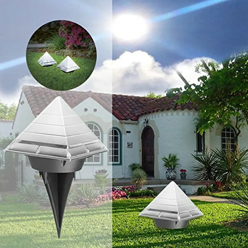 IP65 Waterproof LED Pyramid Solar Buried Ground Garden Sensor Night Light Landscape Lawn Yard Stair Decoration Outdoor Lamp | Лампы и