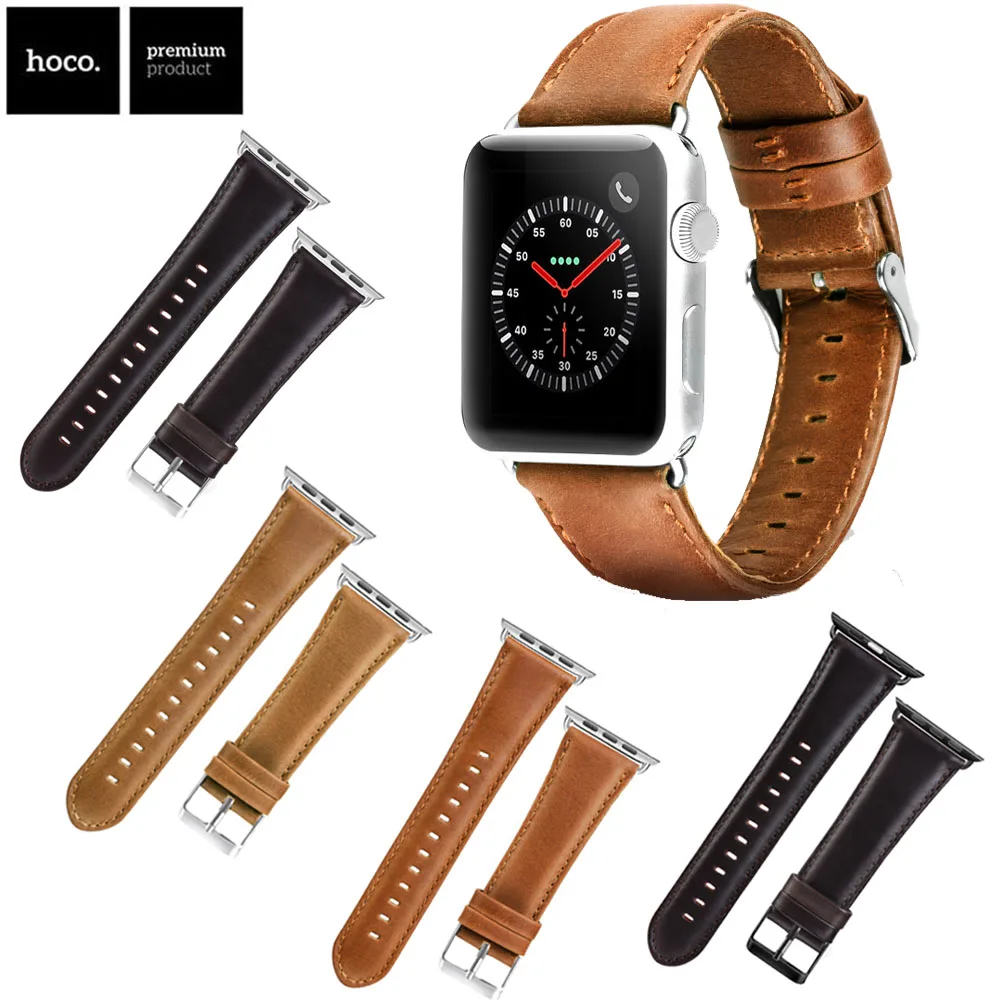 Ремешок из натуральной кожи для Apple Watch 4 3 2 1 42 мм 44 38 40 мм|strap brown|leather bandband for apple watch |
