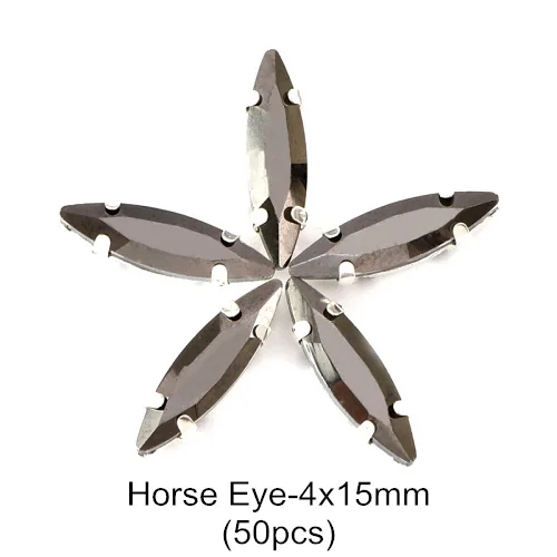 Horse eye 4x15mm Гематит высокое качество стекло кристалл пришивные стразы с коготь Кристалл каплевидные Пришивные коготь стразы для одежды B3794 - Цвет: Horse eye 4x15mm