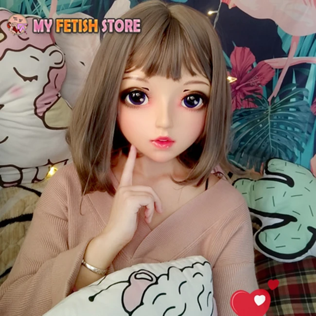 (Zhu 04) Женская милая девочка каучуковые полуголовы Kigurumi BJD Eyes Crossdress Косплей