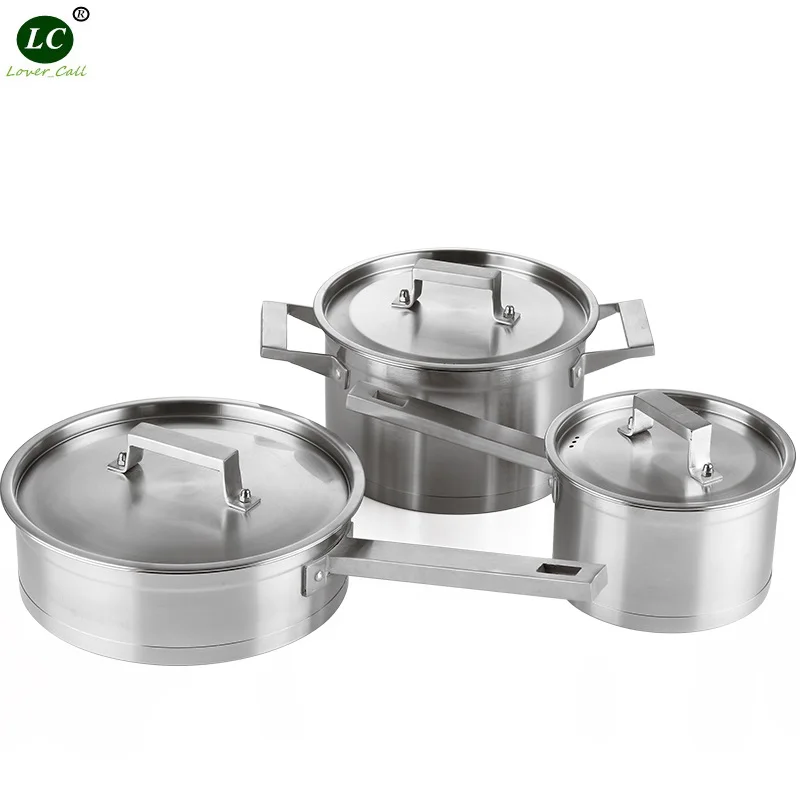 

Casserole Saucepan Frypan set Straight 304# stainless steel Cookware Set Cooking Pots and Pans Cookware Casserole 3.5L 2.5L 1.5L
