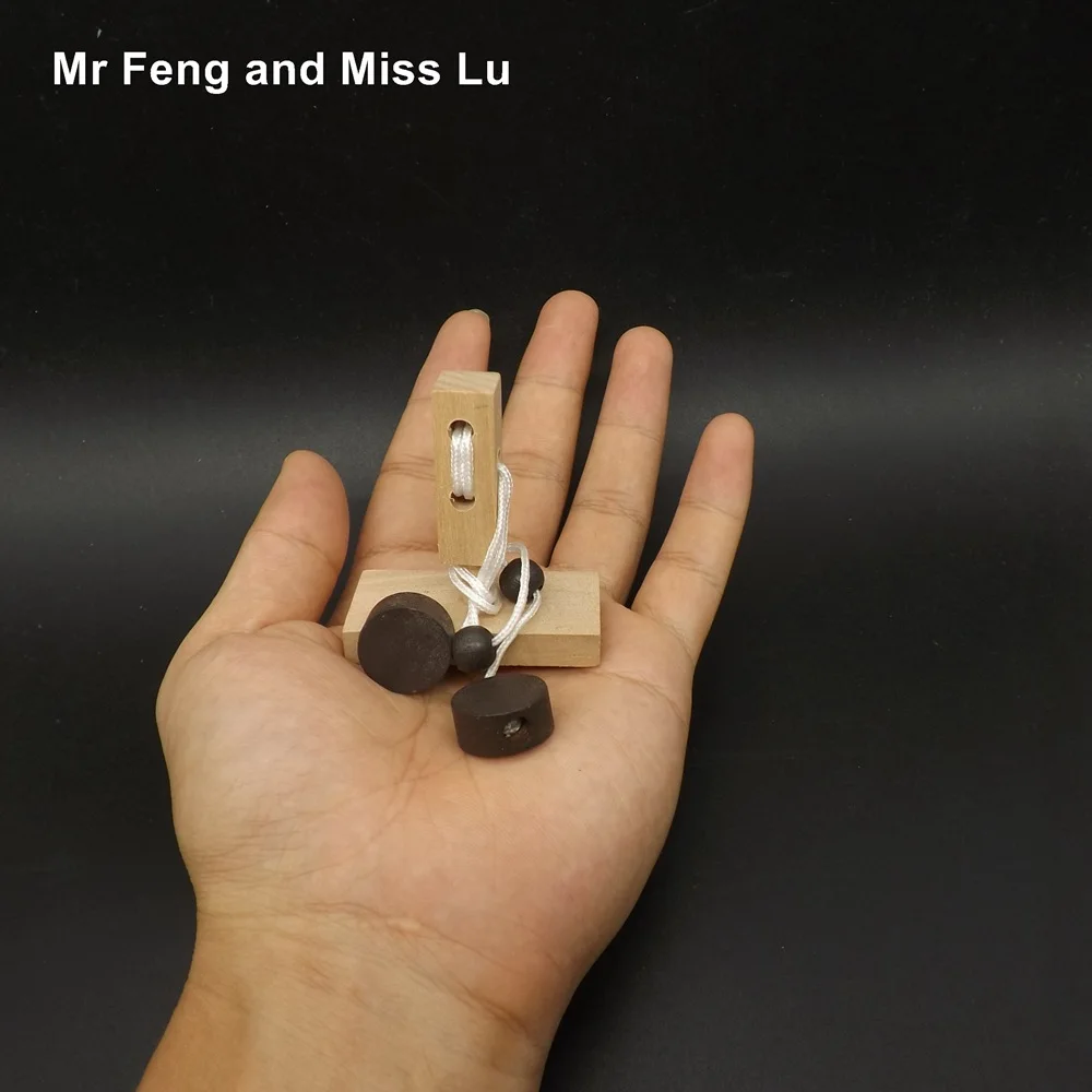 Мини деревянная веревка головоломка кольцо одной колонны 3D строки IQ Волшебный