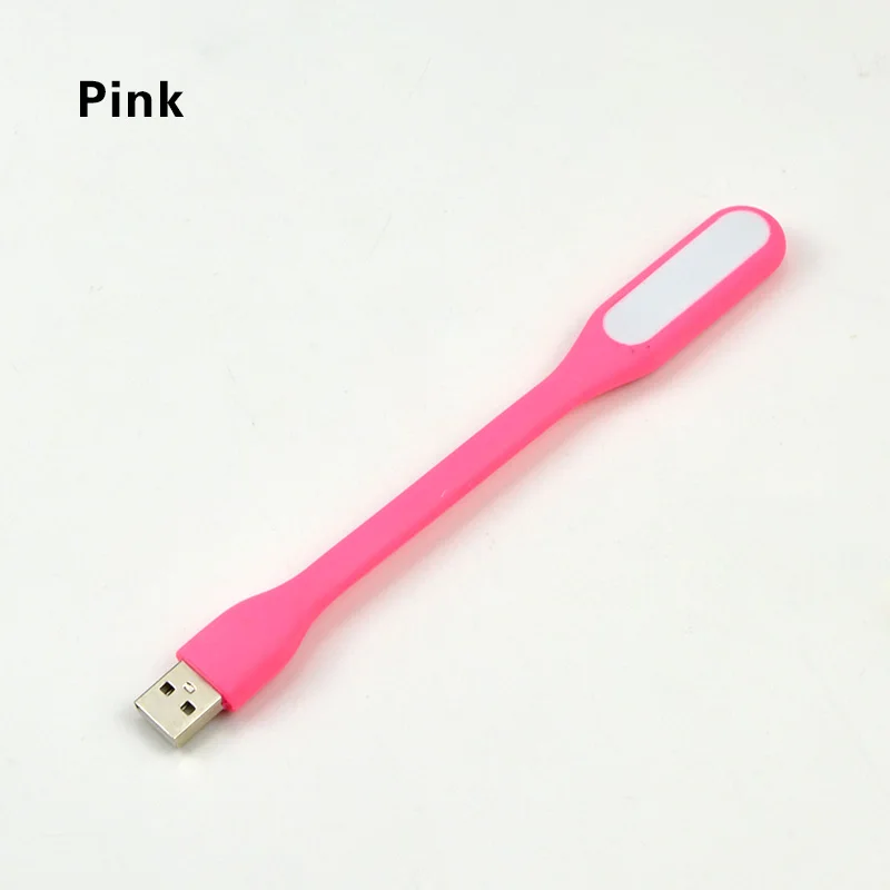 Pink Гибкий USB светодиодный светильник, светильник для чтения книг, настольная лампа, мощность ноутбука, светодиодный USB светильник, ночник - Цвет корпуса: Pink