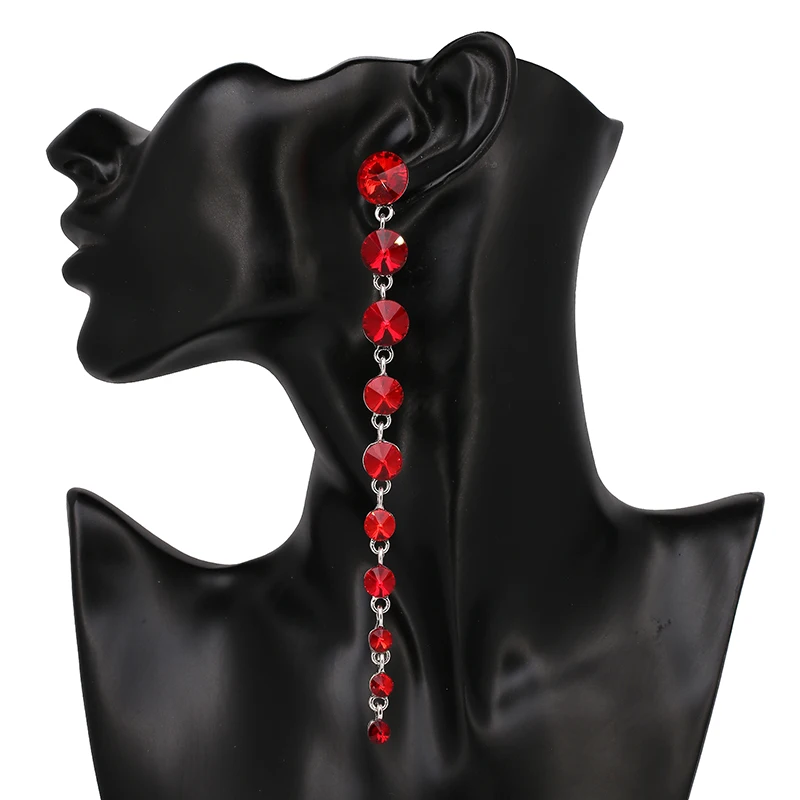 Новые модные белые длинные хрустальные серьги для женщин Стразы супер Модные