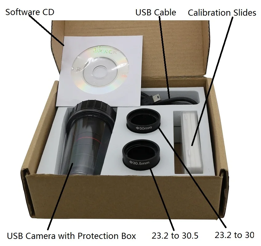 5MP USB камера микроскоп электронный цифровой окуляр стерео Биологический микроскоп с 0.5X уменьшением объектива калибровки слайды