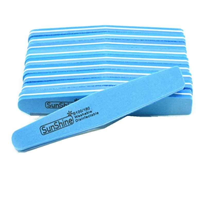 10pcs/lot Double Side Nail Files Buffer 100/180 Trimmer Lime a Art Tools Washable Buffing Sanding File Sponge | Красота и здоровье