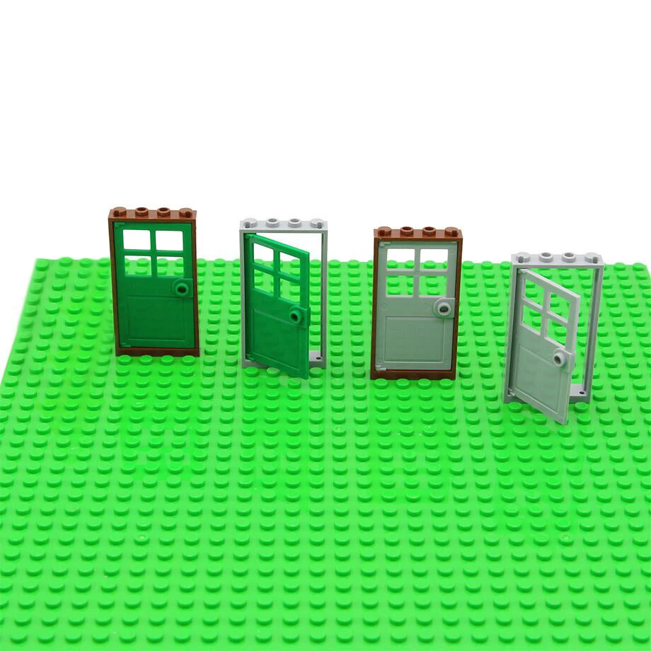 Одиночная дверь и окна для дома MOC аксессуары наборы строительных блоков