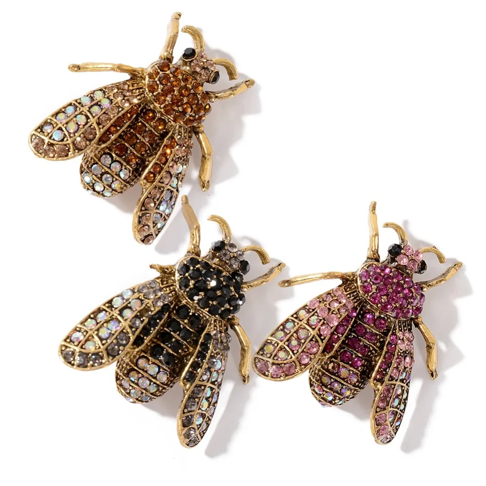 

Exquisitely 3D Bumble Bee Brooch For Women Kids Girls Fashion Jewelry Accessories Rhinestone Insect Brooches