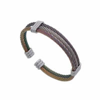 jsbao hight quality colourful 316l stainless steel wire charm bracelet bangle cuff bracelet for women cool bangle jewelry
