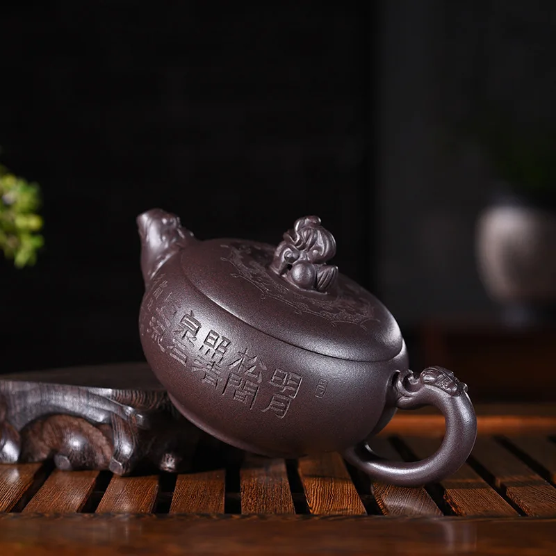 Фиолетовая глина yixing pot Подлинная artisan mine старая фиолетовая глина дракон горшок кунгфу чайник чайный набор замена волос