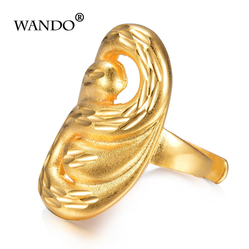 WANDO эфиопское Золотое кольцо для женщин девушек матовые новые кольца золотого