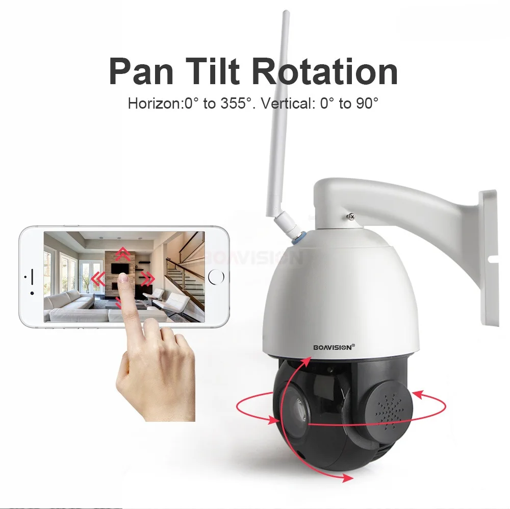 1080P 5MP Беспроводная PTZ скоростная купольная IP камера wifi CCTV камера Открытый 20X оптический зум двухстороннее аудио ИК 80 м ночное видение CamHi