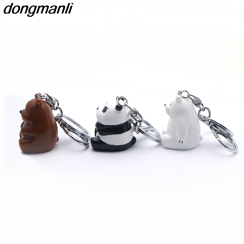 P1693 Dongamnli Мы Голые Медведи кольцо действие 3D фигурки игрушка брелок три Голые Медведи гризли панда лед Медведь Подвески автомобильный брелок